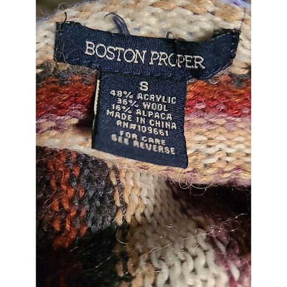 Boston Proper Open Cardigan Sweater Womens Small Alpaca Wool Blend Fall Winter - Picture 9 of 12